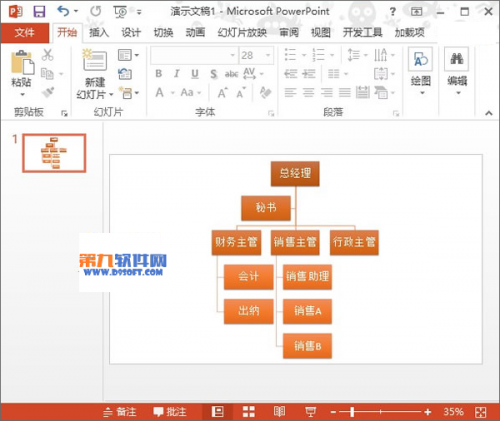 PowerPoint2013如何绘制层次结构图