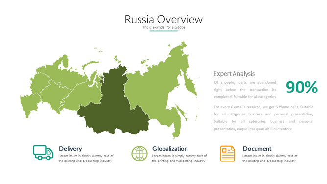 俄罗斯地图PPT图形素材