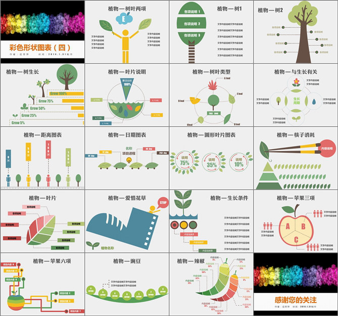 20页环保植物相关的PPT图表